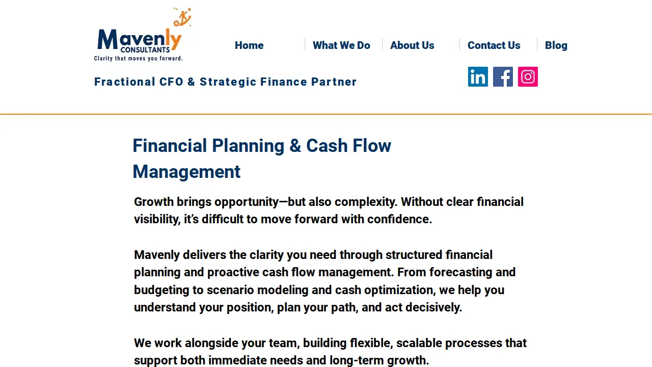 Mavenly Consultants page