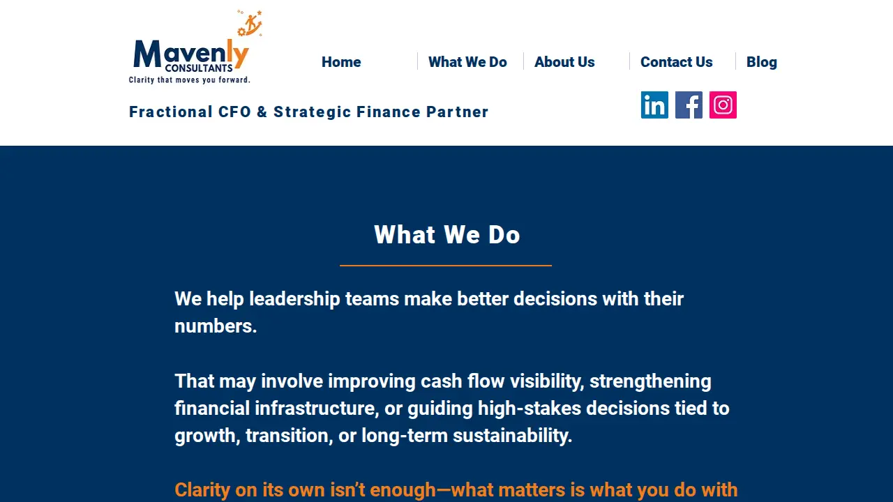 Mavenly Consultants page