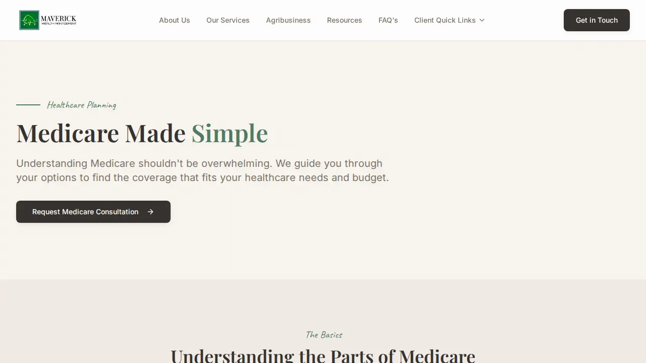 Maverick Wealth Management page