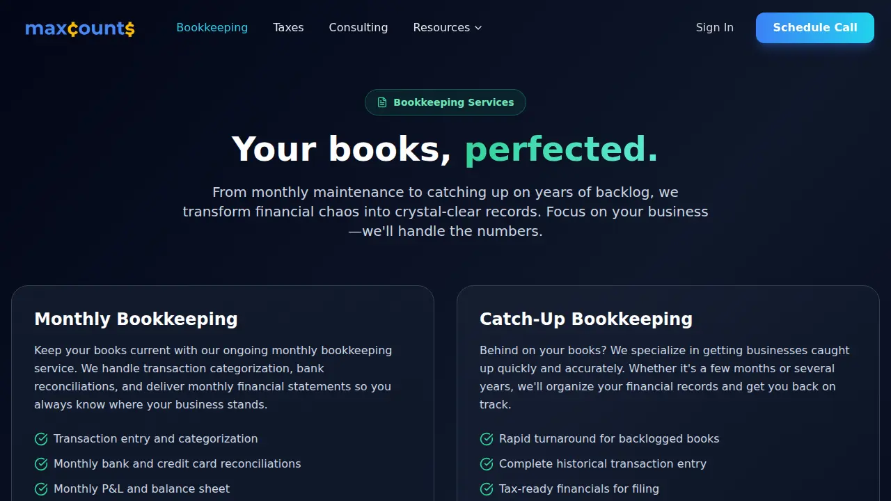 MaxCounts LLC page