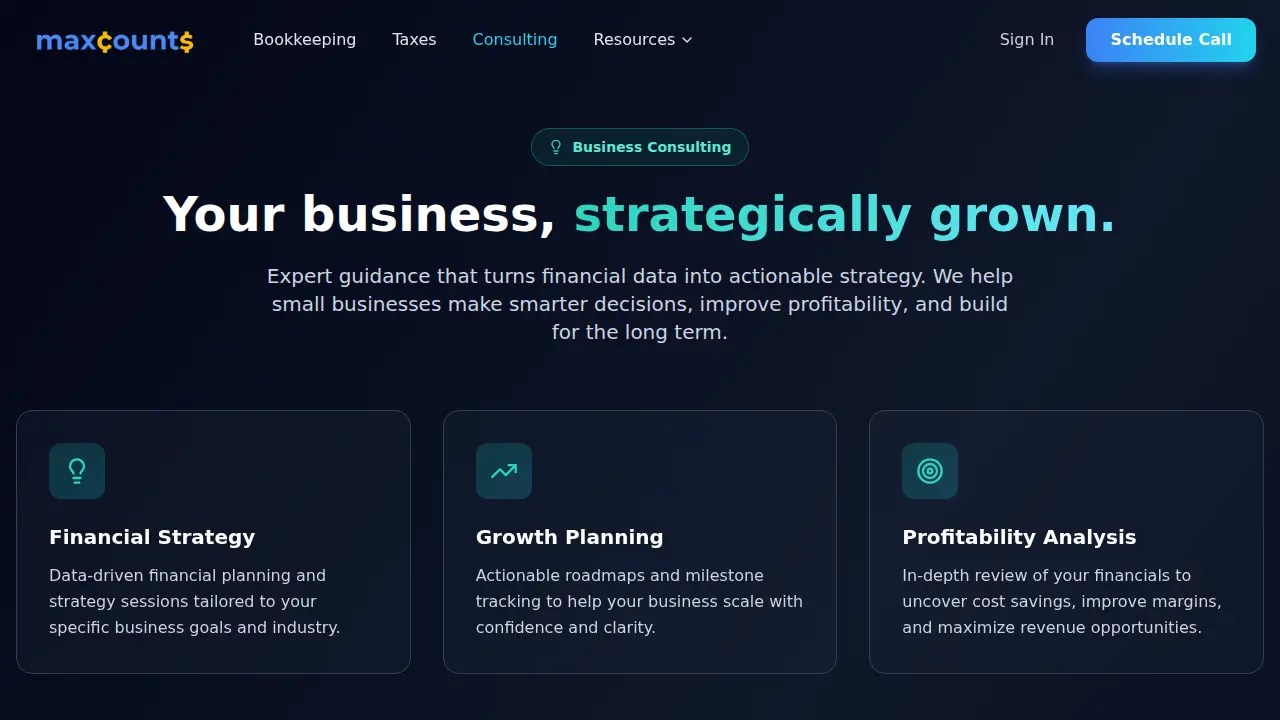 MaxCounts LLC page