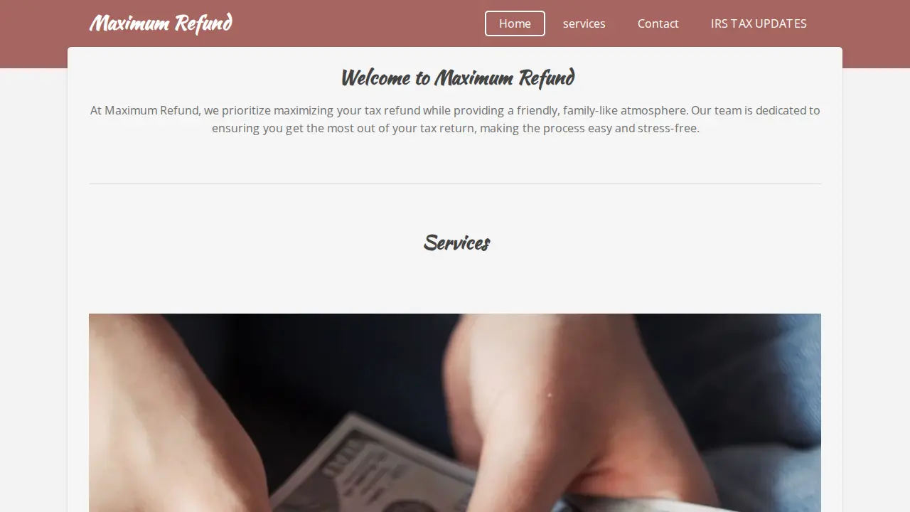 Maximum Refund website