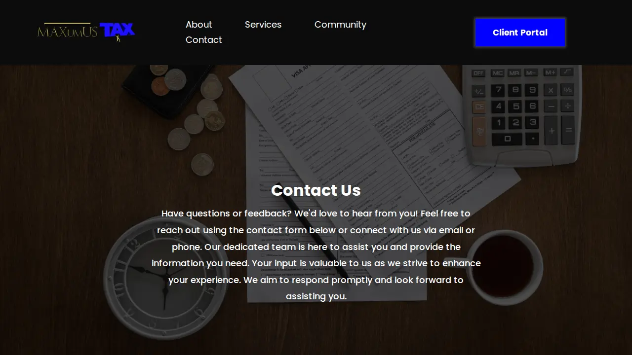 Maxumus TAX page