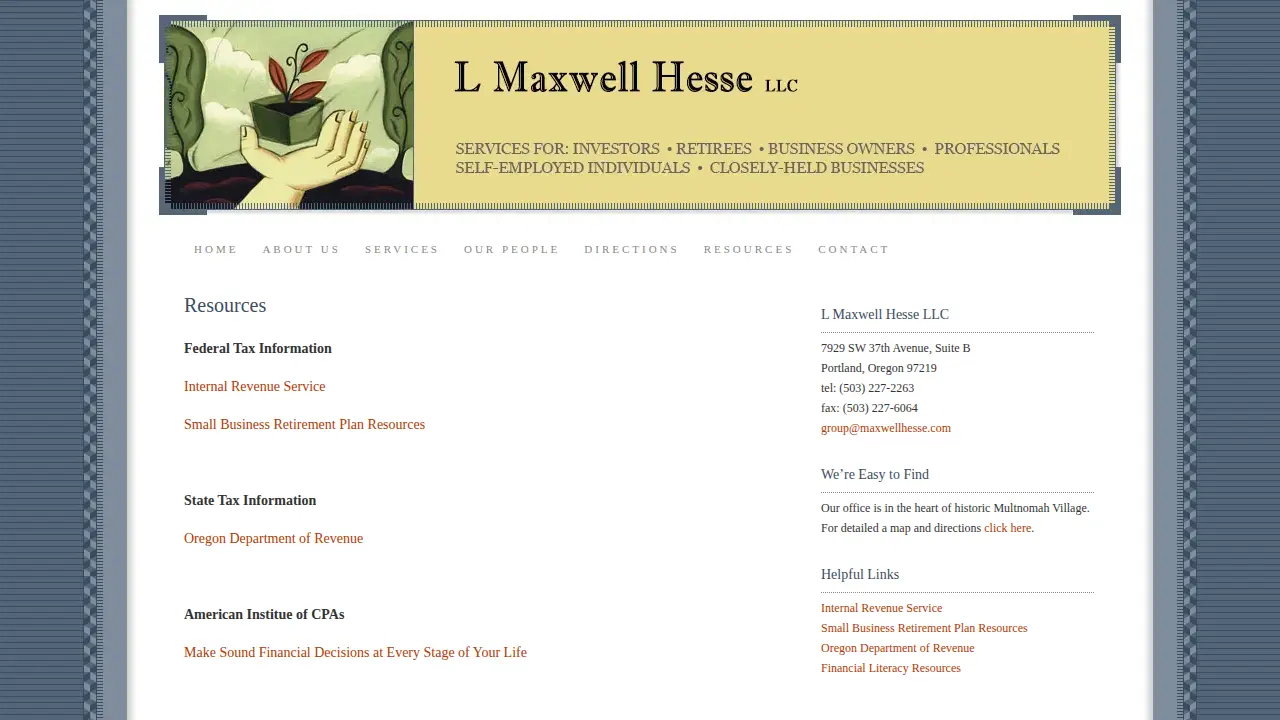L Maxwell Hesse page