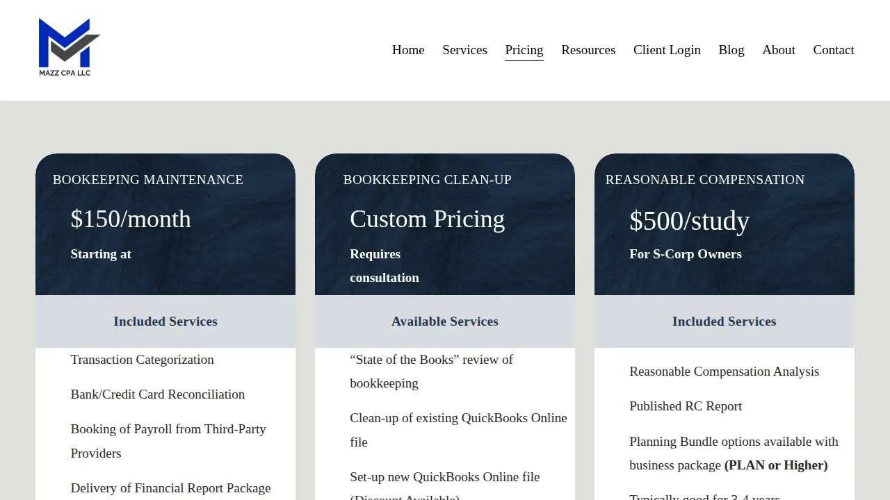 Mazz CPA PLLC page