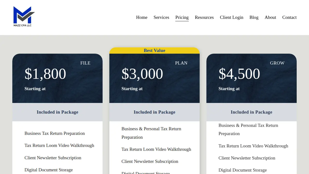 Mazz CPA PLLC page