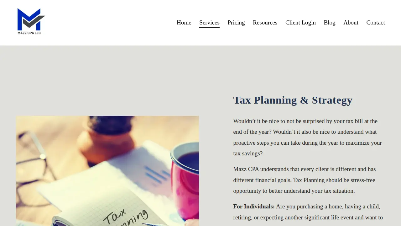 Mazz CPA PLLC page