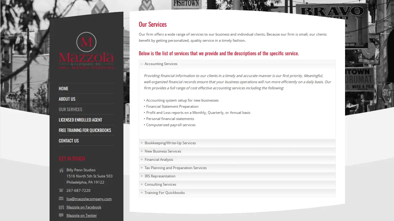 Mazzola & Company page