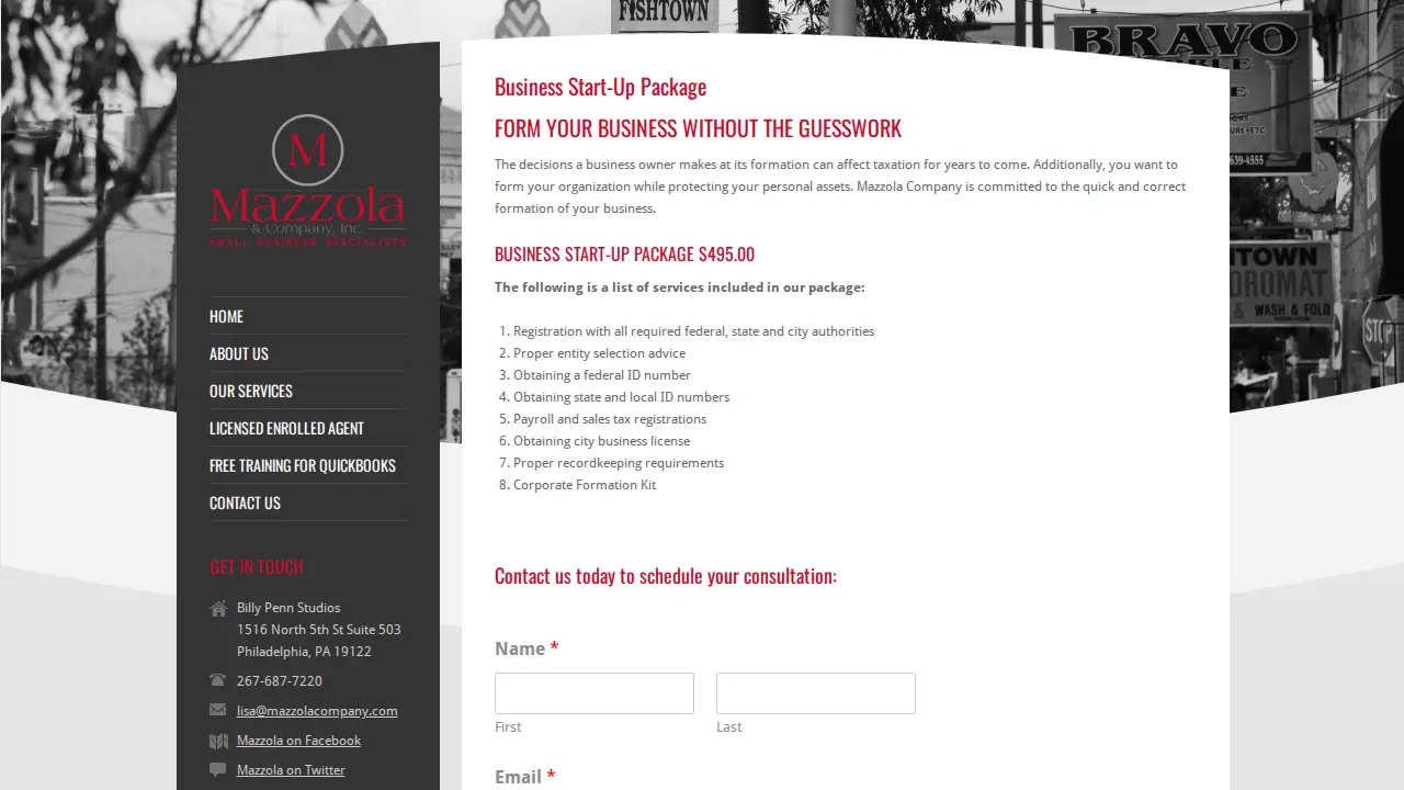 Mazzola & Company page