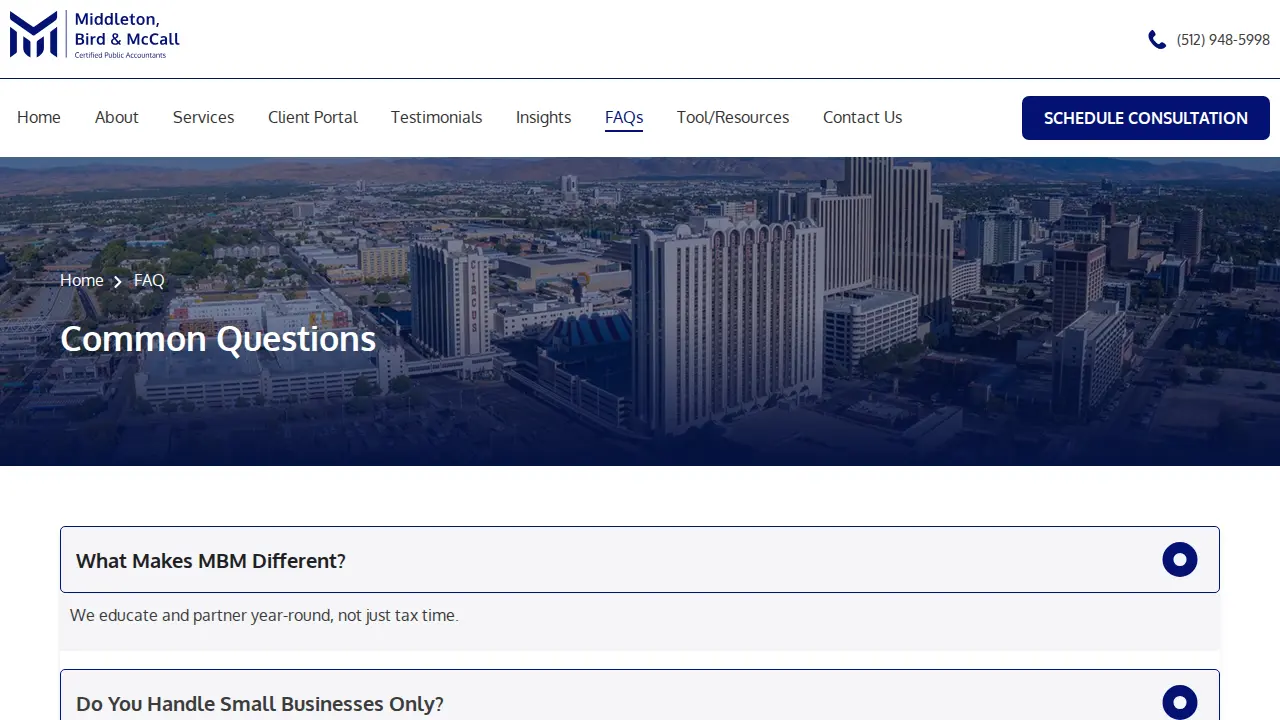 Middleton, Bird & McCall CPA's (MBM CPA's, LLC) page