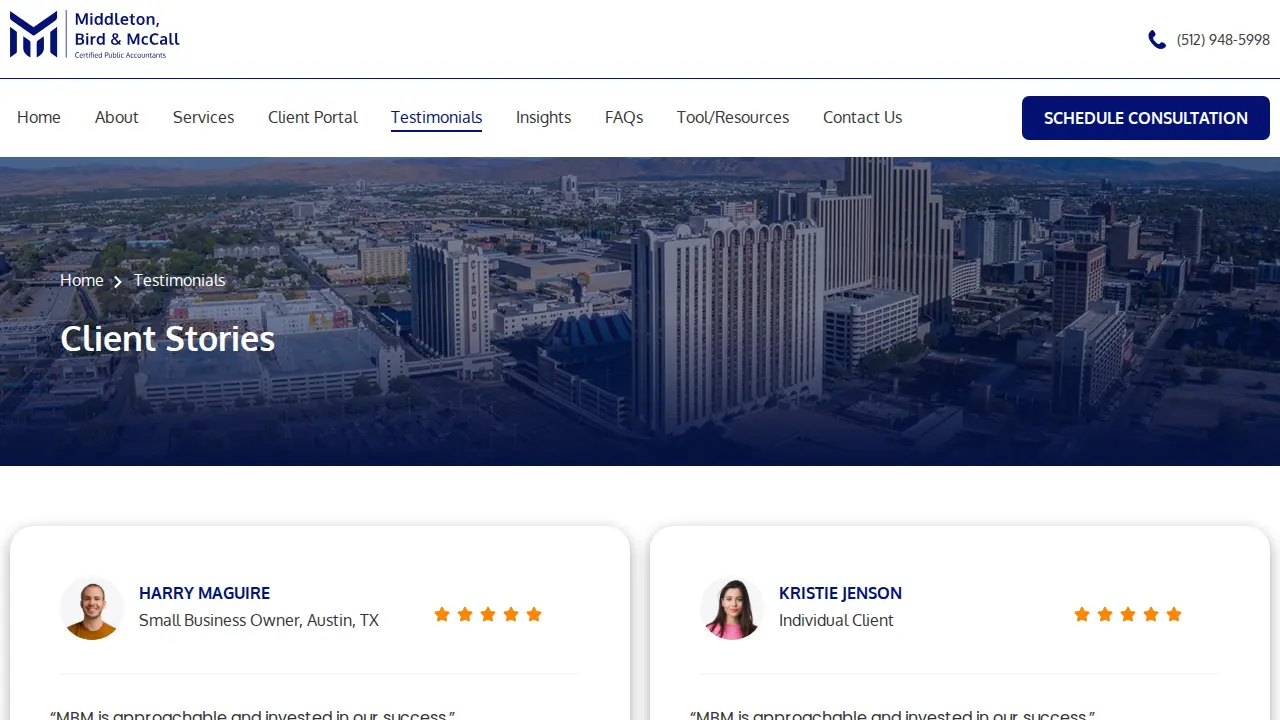 Middleton, Bird & McCall CPA's (MBM CPA's, LLC) page