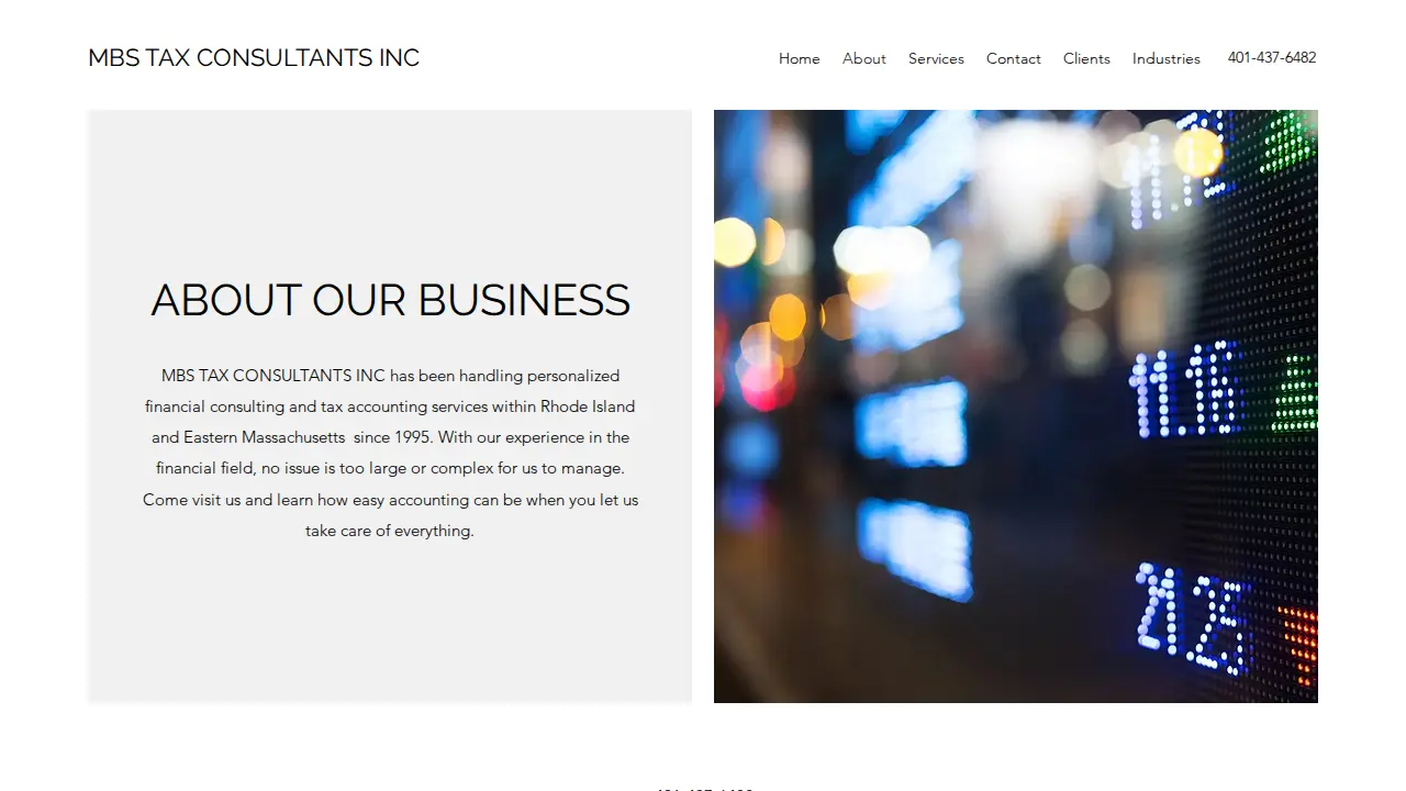 Mbs Tax Consultants page
