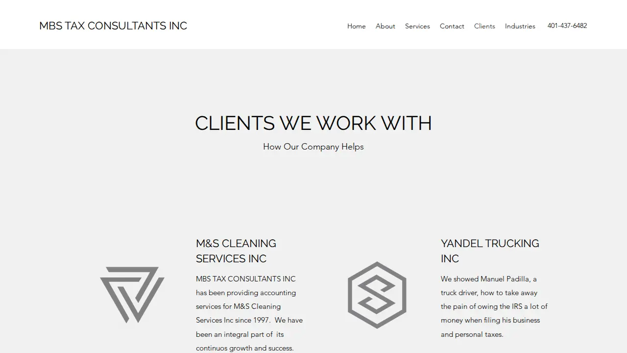 Mbs Tax Consultants page