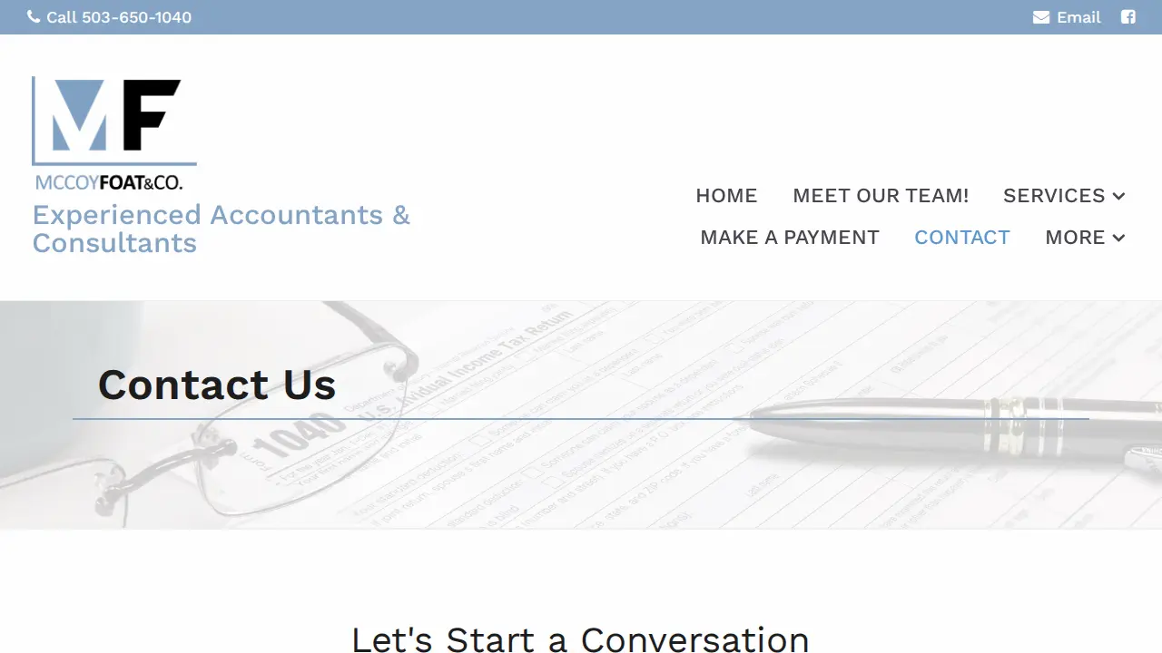 MCCOY FOAT & CO CPAs PC page