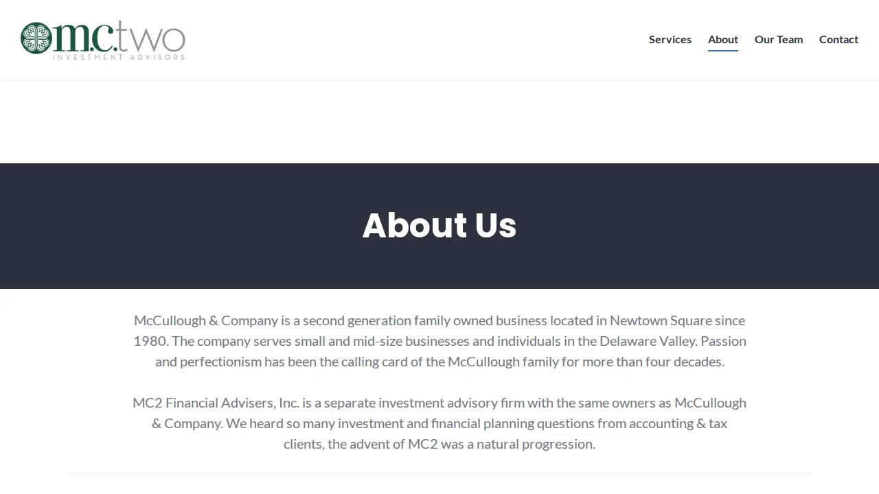 McCullough & Company, PC CPAs page