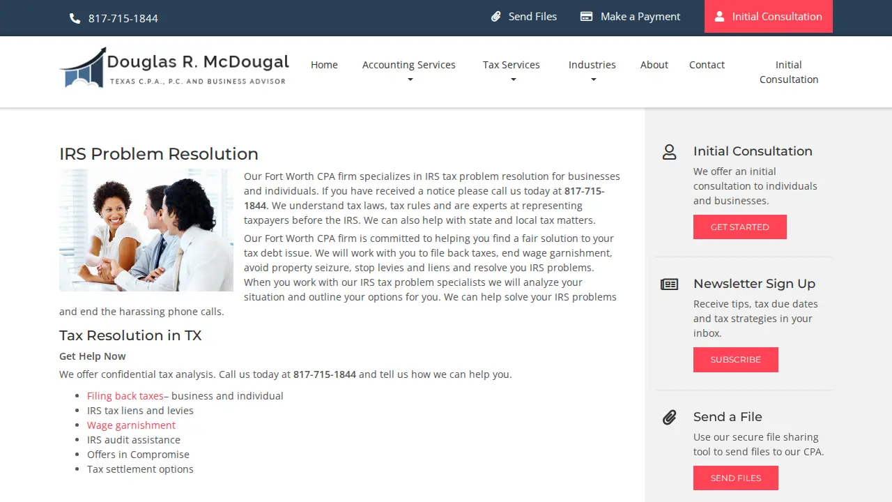 Fort Worth TX CPA Accounting Firm page
