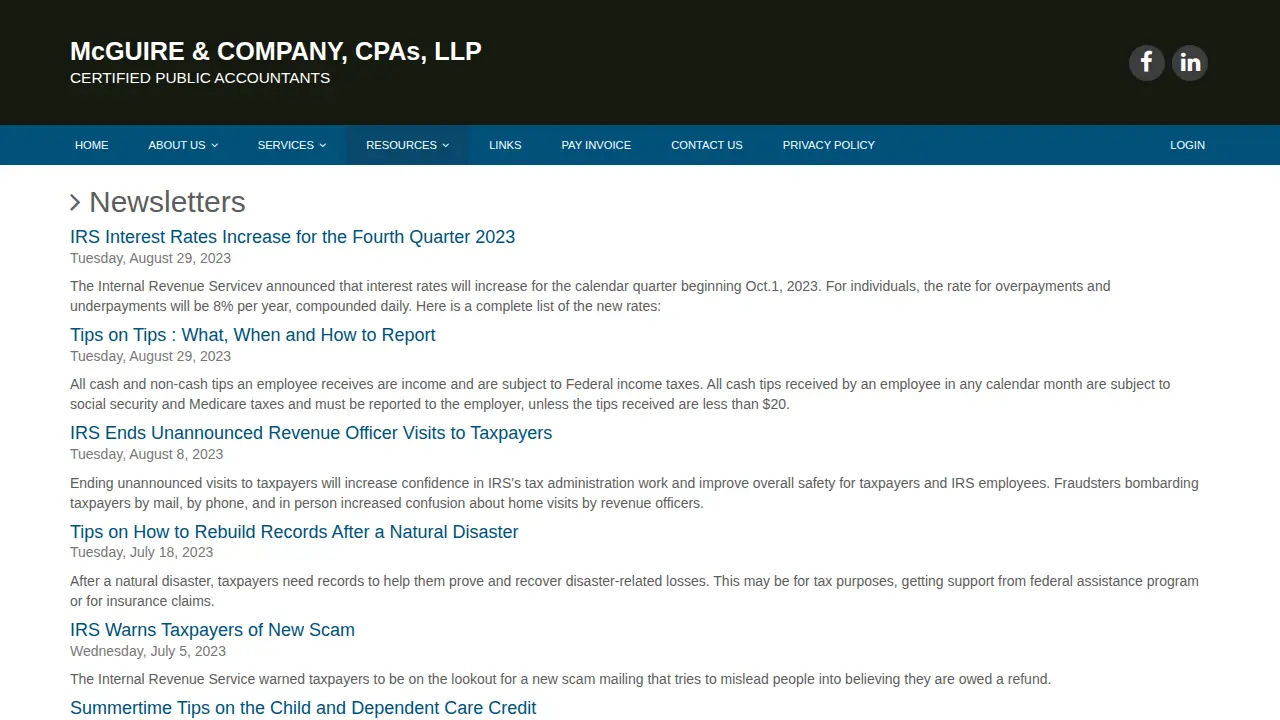 Mc Guire & Company , CPAs, LLP page