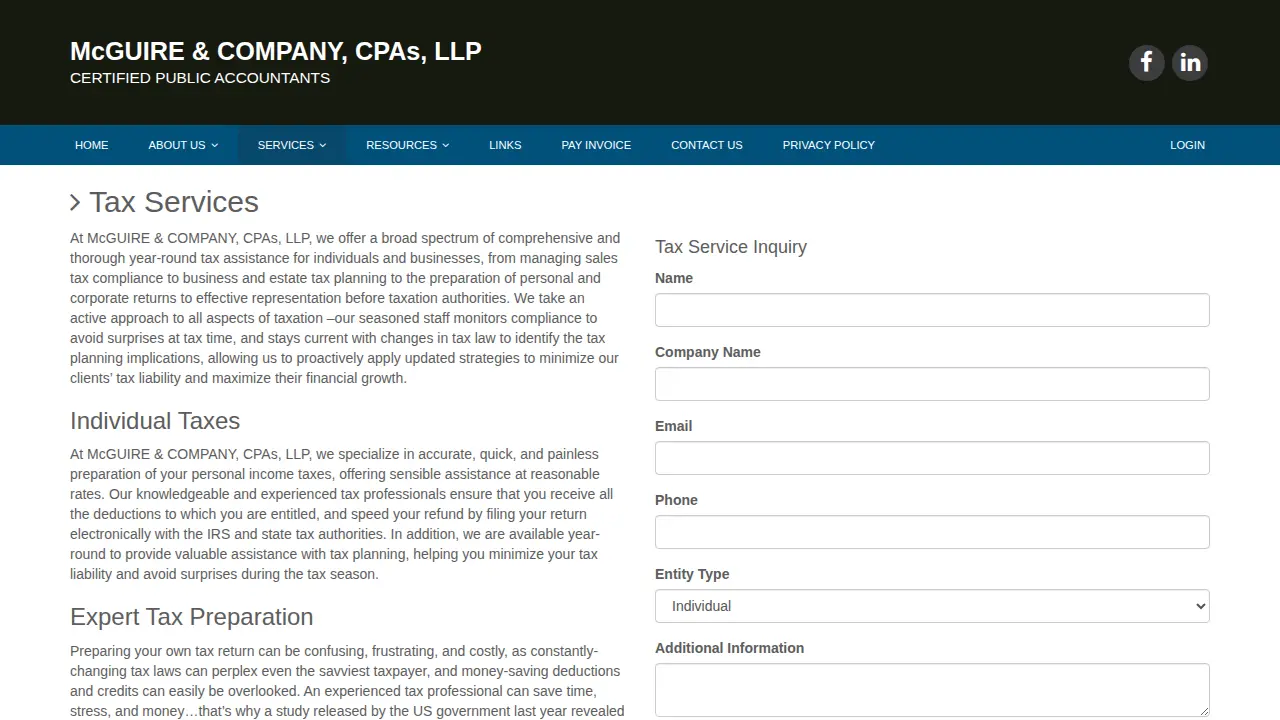 Mc Guire & Company , CPAs, LLP page