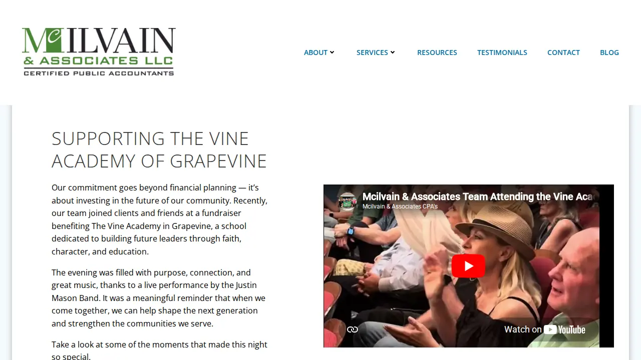 Mcilvain & Associates CPA's page