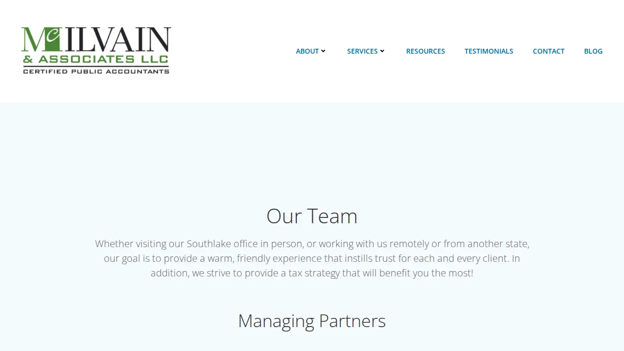 Mcilvain & Associates CPA's page