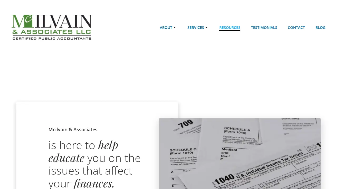 Mcilvain & Associates CPA's page