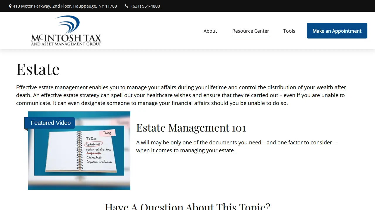 MCINTOSH TAX AND ASSET MANAGEMENT GROUP page