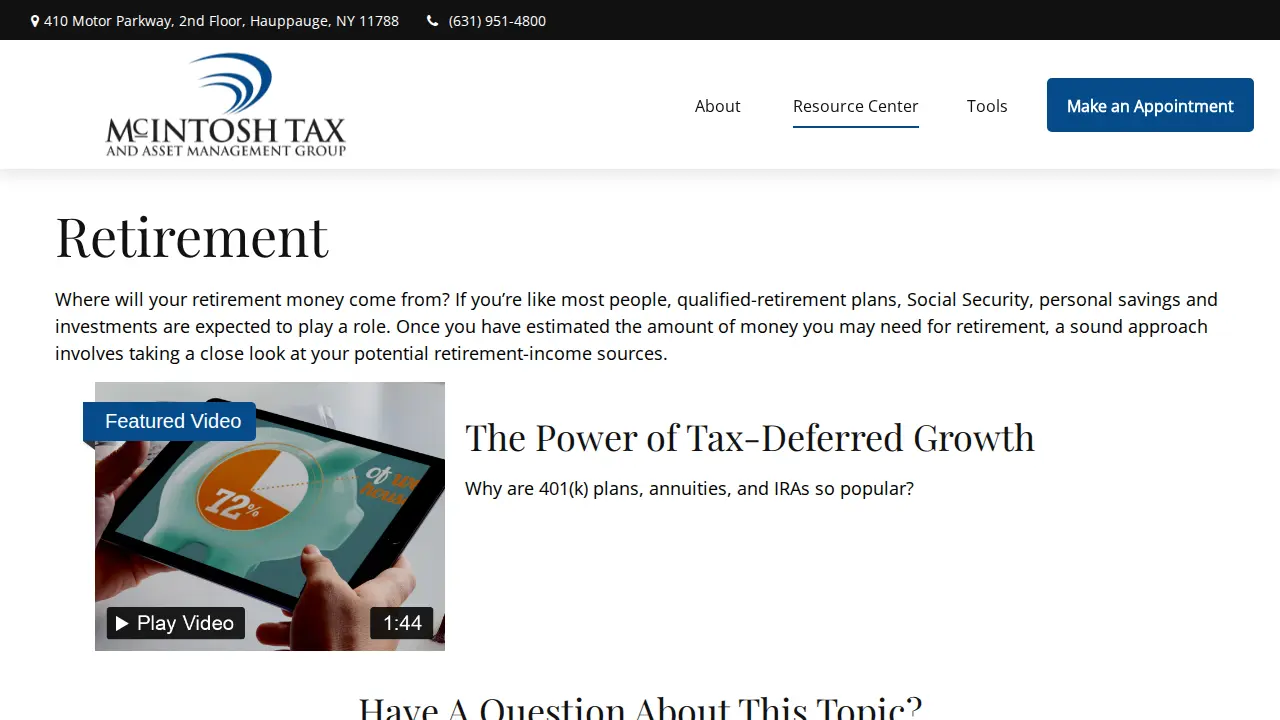 MCINTOSH TAX AND ASSET MANAGEMENT GROUP page