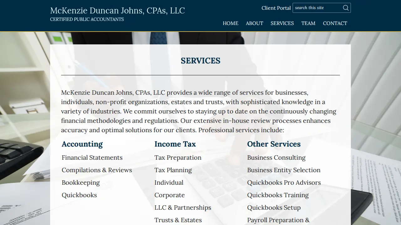 McKenzie Duncan Johns CPAs, LLC page