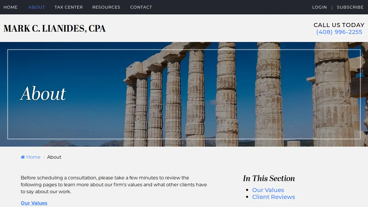 Mark C. Lianides CPA page