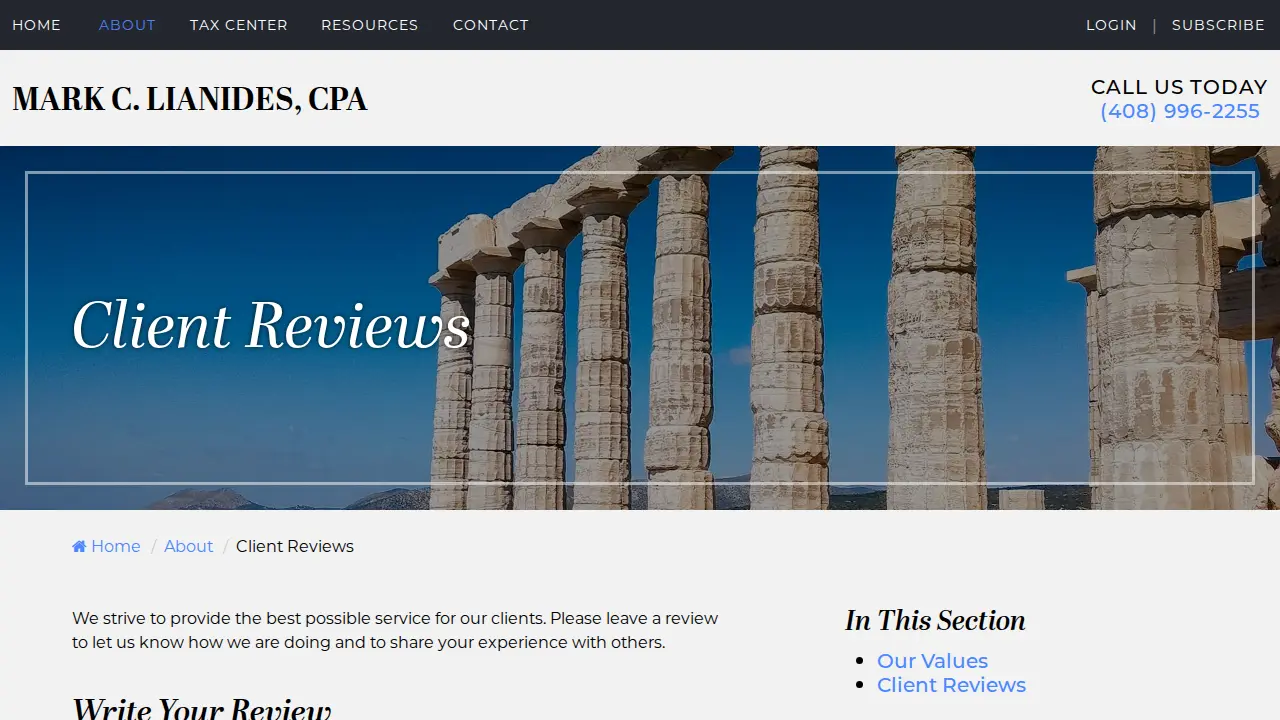 Mark C. Lianides CPA page