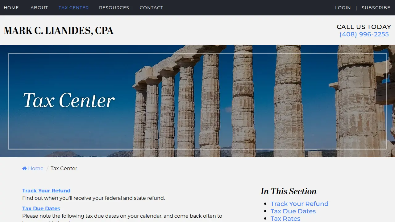 Mark C. Lianides CPA page
