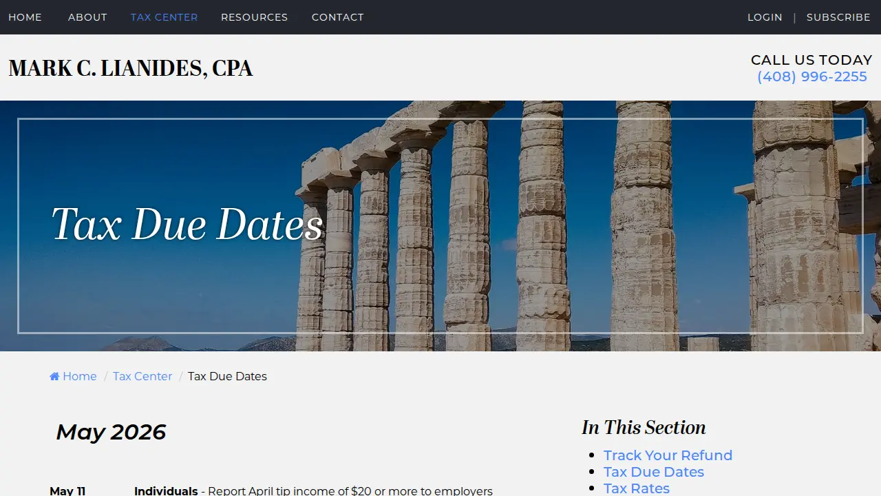Mark C. Lianides CPA page