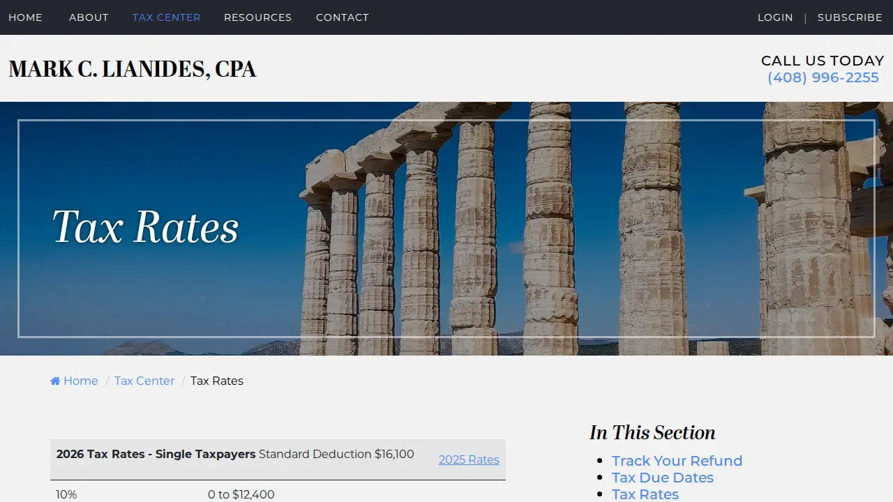 Mark C. Lianides CPA page
