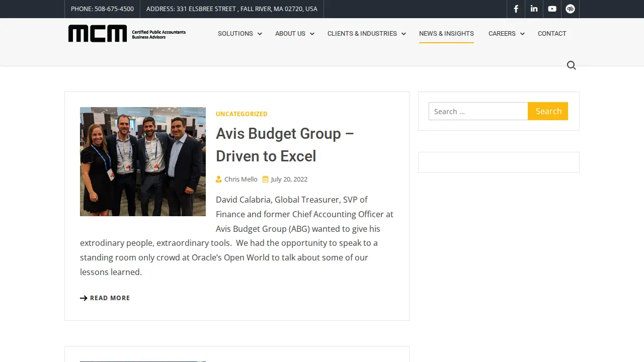 MCM - CPAs & Business Advisors page