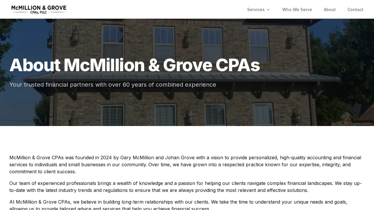 McMillion & Grove CPAs page