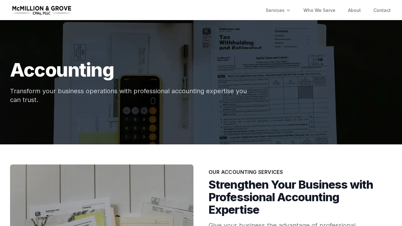 McMillion & Grove CPAs page
