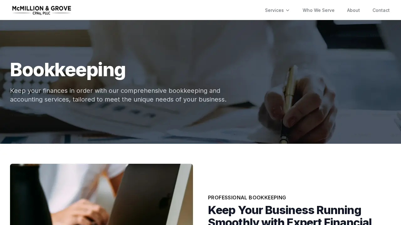 McMillion & Grove CPAs page
