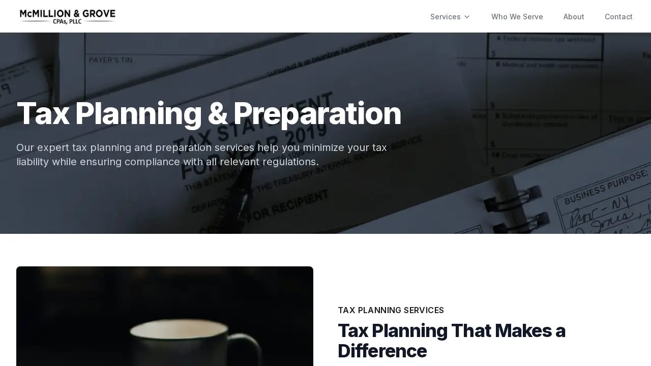 McMillion & Grove CPAs page