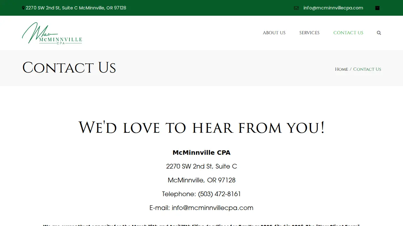 McMinnville CPA page