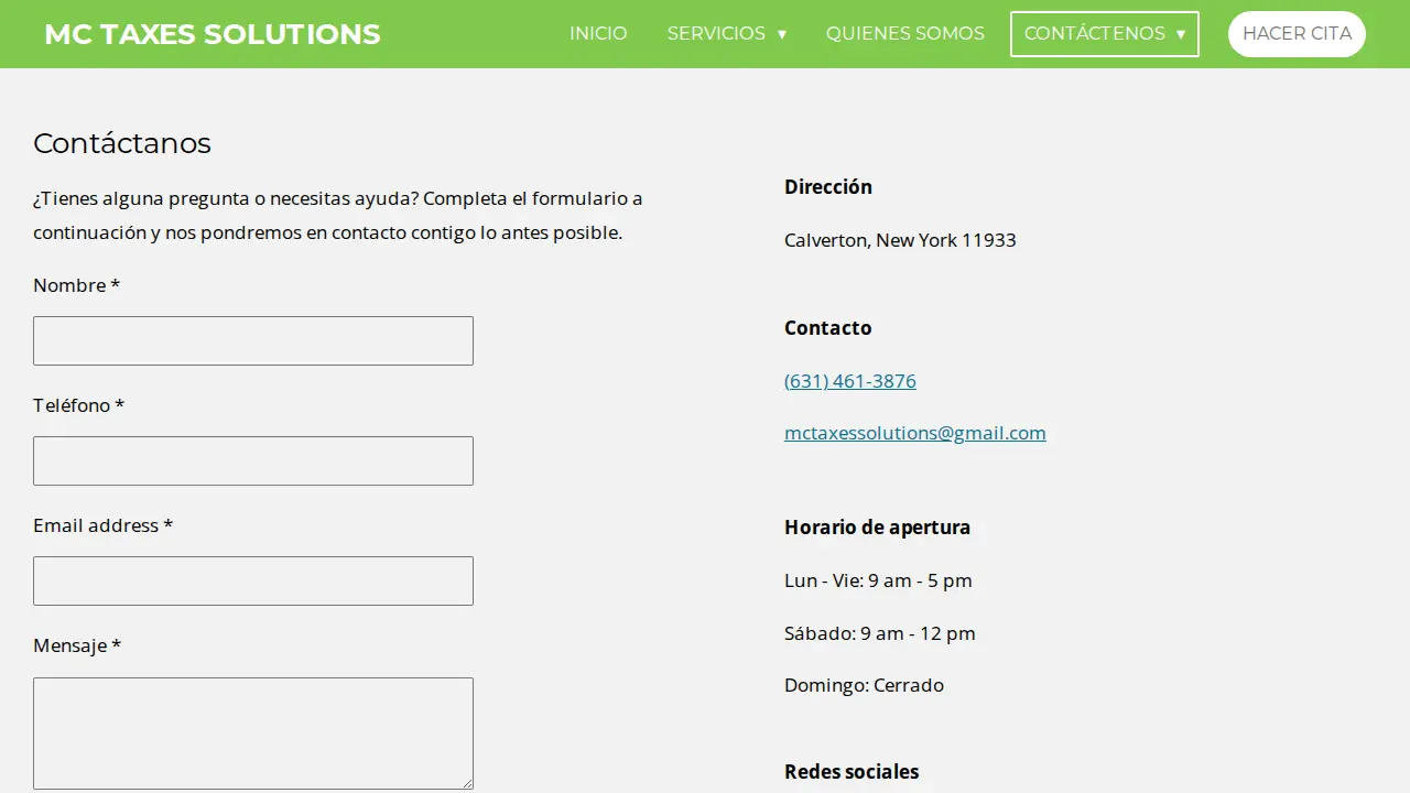 MC Taxes Solutions page