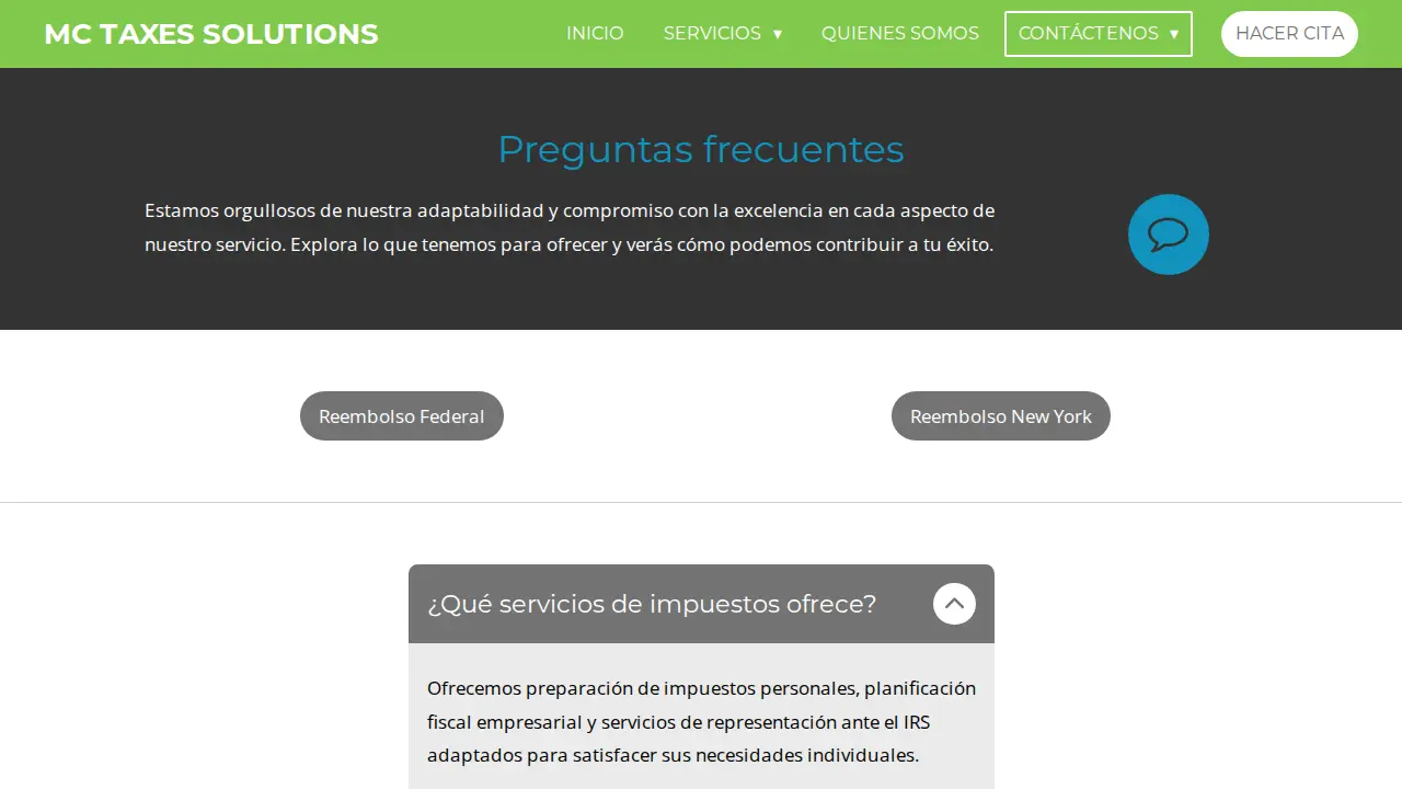 MC Taxes Solutions page