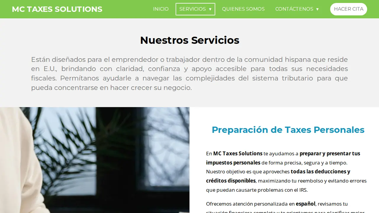 MC Taxes Solutions page
