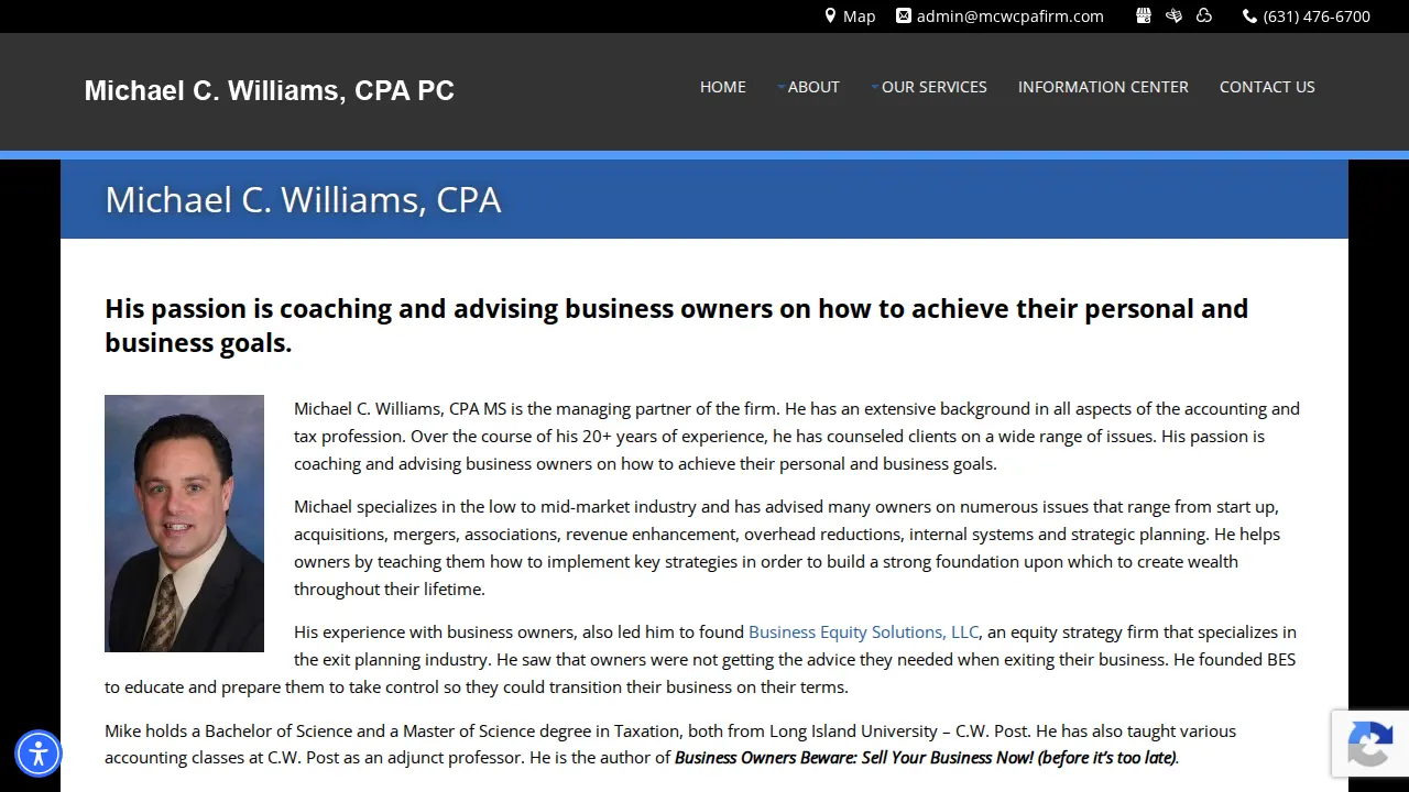 Michael C. Williams CPA PC page