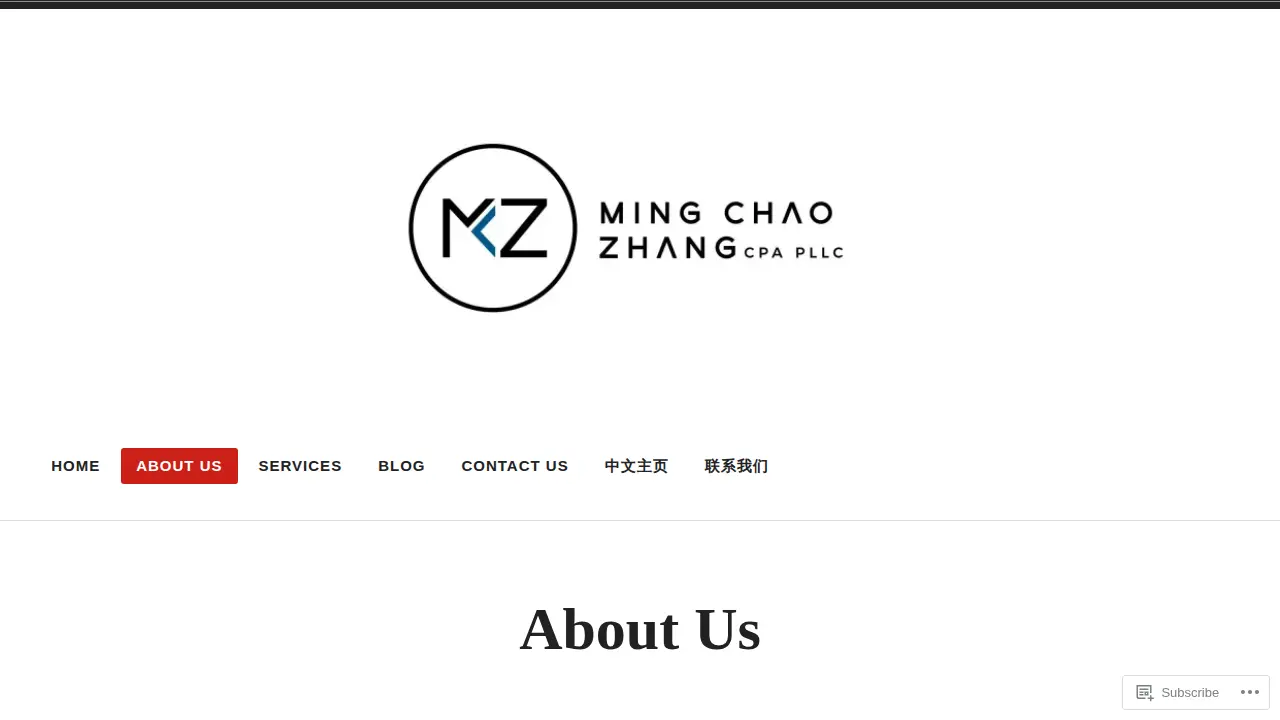张明朝会计事务所 Ming Chao Zhang CPA PLLC page