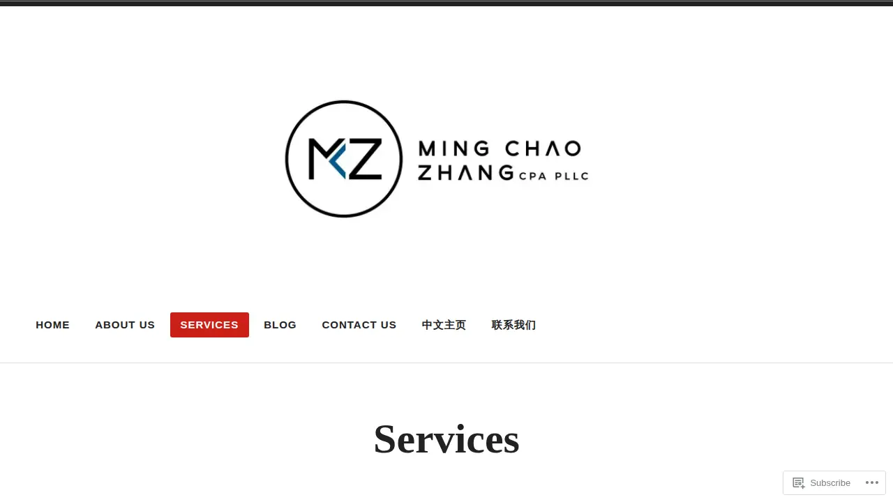 张明朝会计事务所 Ming Chao Zhang CPA PLLC page