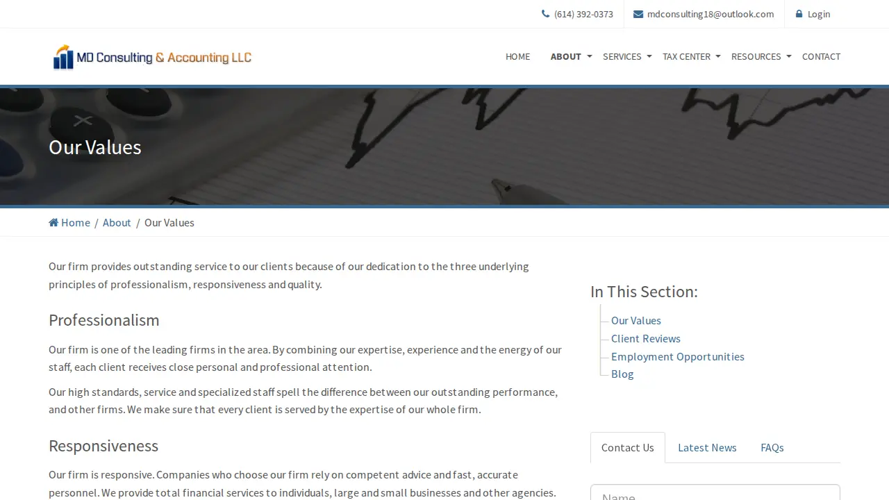 MD Consulting & Accounting LLC page