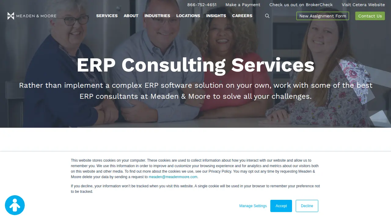 Meaden & Moore page