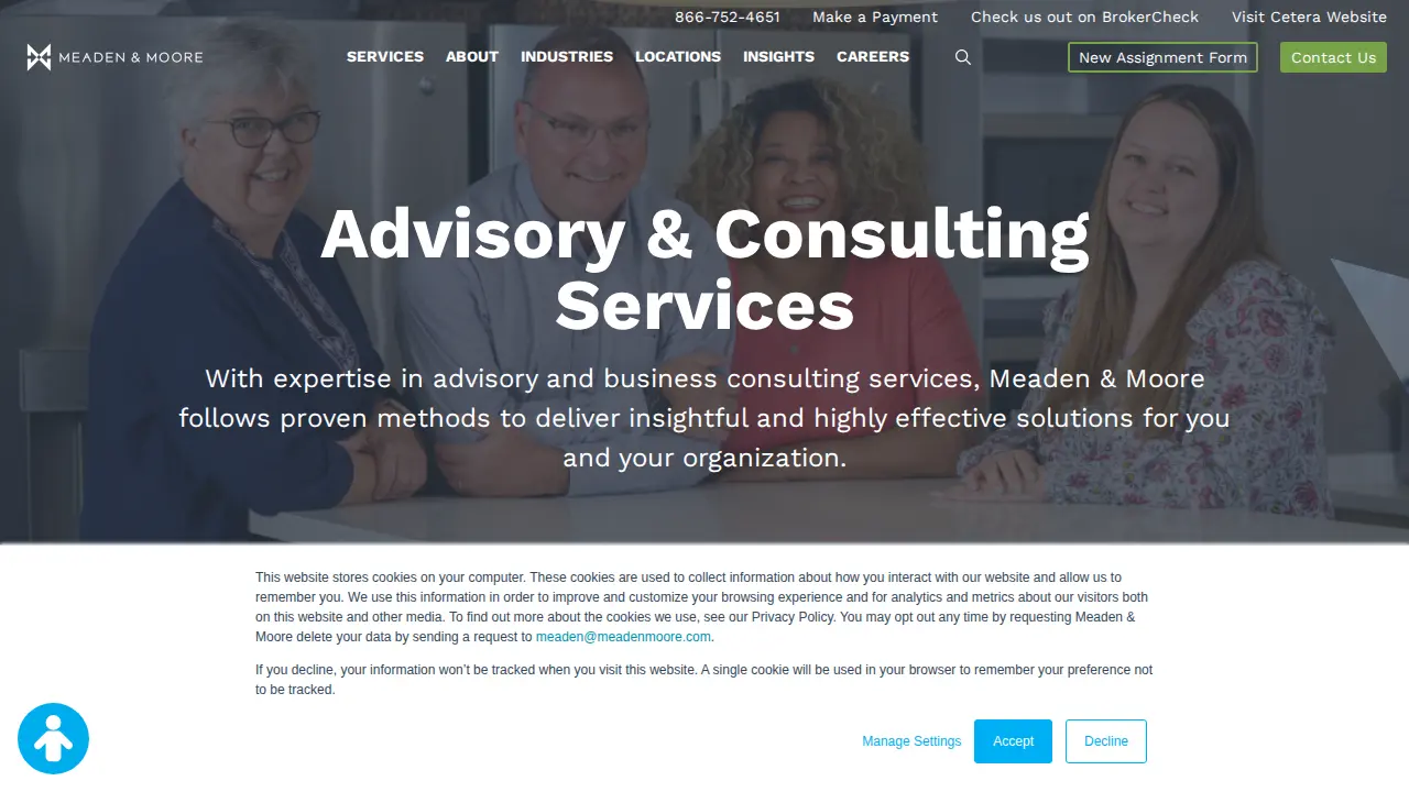 Meaden & Moore page