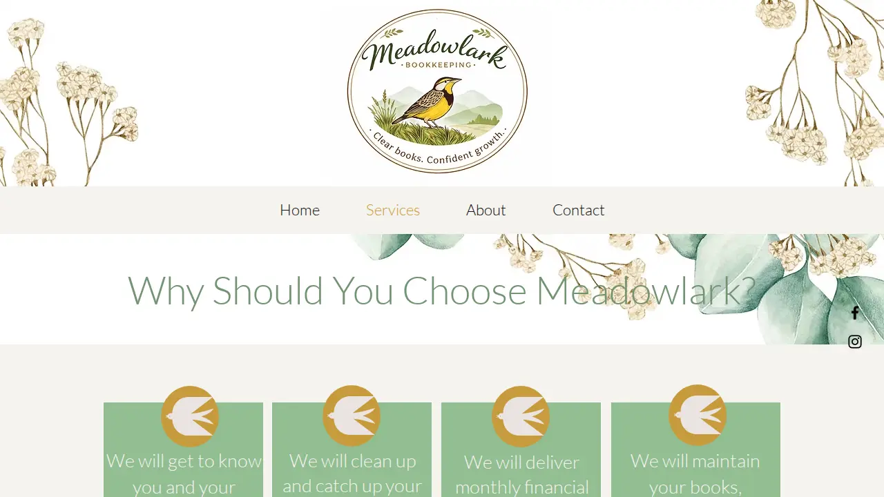 Meadowlark Bookkeeping page
