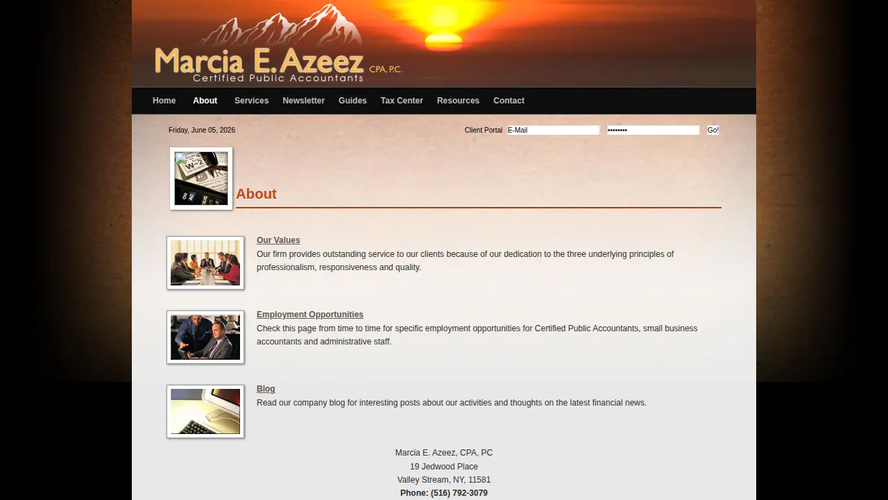 Marcia E Azeez Cpa page